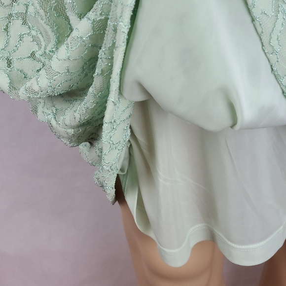 New York & Company Stretch  Women's (M) Mint Green Lace Sleeveless Sheath Dress - Picture 4 of 12